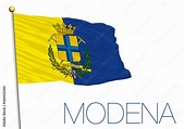 modena city flag with coat of arms, italy Stock Vector | Adobe Stock