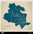 Mapa de la ciudad moderna - Bradford con distritos ilustración ...