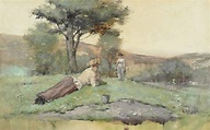 Arthur Bowen Davies (1862-1928) , Figures in a Mohawk Landscape ...