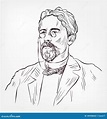 Anton Chekhov Vector Sketch Portrait Isolated Editorial Image ...