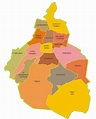 Mapa político de la Ciudad de México DF - Tamaño completo | Gifex