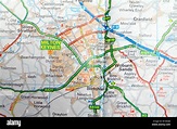 Road Map of Milton Keynes, England Stock Photo - Alamy
