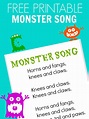 Monster Song - FREE PRINTABLE | Monster songs, Preschool songs, Monster ...