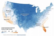United States Map With Temperatures - United States Map