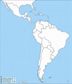 América Latina Mapa gratuito, mapa mudo gratuito, mapa en blanco ...