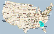 Georgia, USA mappa - Mappa della Georgia, USA (Stati Uniti d'America)