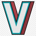 Download free png of 3D letter V png isometric halftone style ...