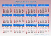 Calendario 2014, Calendario 2014 para imprimir, Descargar plantilla ...