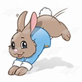 cartoon bunny hopping png