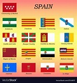 All flags spain regions Royalty Free Vector Image
