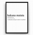 Amazon.com: Hakuna Matata Definition Print - Poster Wall Art Quote ...