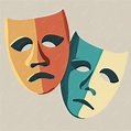 Máscaras de teatro dramático objeto | Vector Premium