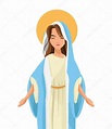 Ilustración de vector de diseño plano Santo Virgen María icono Jesus ...