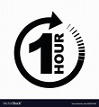 One hour arrow icon Royalty Free Vector Image - VectorStock