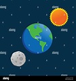 Tierra de Sol Luna Símbolo gráfico vectorial de Dibujos Animados Logo ...