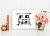 You are my Greatest Adventure Inspirational wall art Arrow | Etsy