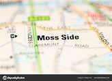 Moss Side Mapa Geográfico Del Reino Unido — Foto de stock ...