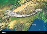 Mapa de las montañas del Himalaya Fotografía de stock - Alamy