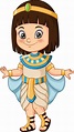 niña de dibujos animados con traje de cleopatra egipcia 5112786 Vector ...
