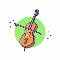 Cello Violin Cartoon Vector Icon Illustration. Music Instrument Icon ...