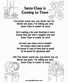 BlueBonkers: Santa Claus is Coming to Town, Free Printable Christmas Carol Lyrics Sheets ...