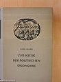 Karl Marx: Zur Kritik der Politischen Ökonomie I. (Dietz Verlag, 1951 ...