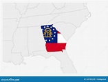 Mappa Della Georgia Negli Stati Uniti Evidenziata Dai Colori Della ...