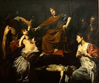 Valentin de Boulogne ~ Het oordeel van Salomo ~ ca 1625 ~ Olieverf op ...