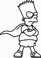 Printable The Simpsons Bart Simpson Super Hero Coloring Pages The ...