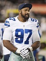 Dallas Cowboys defensive end Jason Hatcher on the sideline during the ...