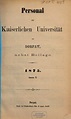 Personal der Kaiserlichen Universität zu Dorpat, 1875, Sem. 2 | Europeana