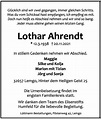 Traueranzeigen von Lothar Ahrendt | LZ-Trauer