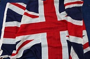 ORIGINAL BRITISH UNION JACK FLAG. LARGE SIZE VINTAGE in Flags
