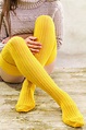 AUTUMN Canary YELLOW Wool Thigh High Socks - Extra Long Unisex Ribbed ...