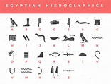 Egyptian Hieroglyphics Alphabet Digital Design Editable Illustration ...