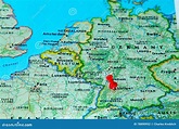Estugarda, Alemanha Fixou Em Um Mapa De Europa Foto de Stock - Imagem ...