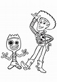 Woody y Forky para colorear, imprimir e dibujar – Dibujos-Colorear.Com