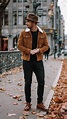 5 Best Looks From Sandro's Instagram Account | Brown jacket outfit men ...