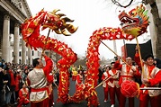 Año nuevo chino tradición cultura de la danza del dragón, año nuevo ...