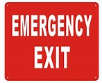 EMERGENCY EXIT SIGN - ( Reflective !!! ALUMINUM , 10X12) - Walmart.com