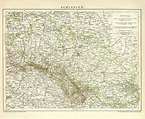 Schlesien Karte Lithographie 1899 Original der Zeit - Archiv historis