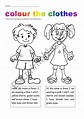 Coloring Clothes Worksheets For Kindergarten - Printable Kindergarten ...