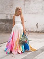 The Bride Wore a Hand-Painted RAINBOW Wedding Dress - AMANDICA INDICA ...