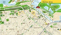 Large detailed travel map of Buenos Aires city. Buenos Aires city large ...