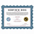 Free Printable Service Dog Certificate - Printable Blank World