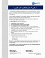 Free Code Of Conduct Template Word