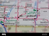 Shenandoah Iowa USA Shown on a Geography map or road map Stock Photo ...