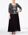J Kara Plus Size Embellished A-Line Gown - Dresses - Women - Macy's | A ...