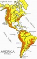 Mapa físico del continente americano