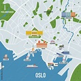 A city map of Oslo Norway with famous landmarks and tourist attractions ...